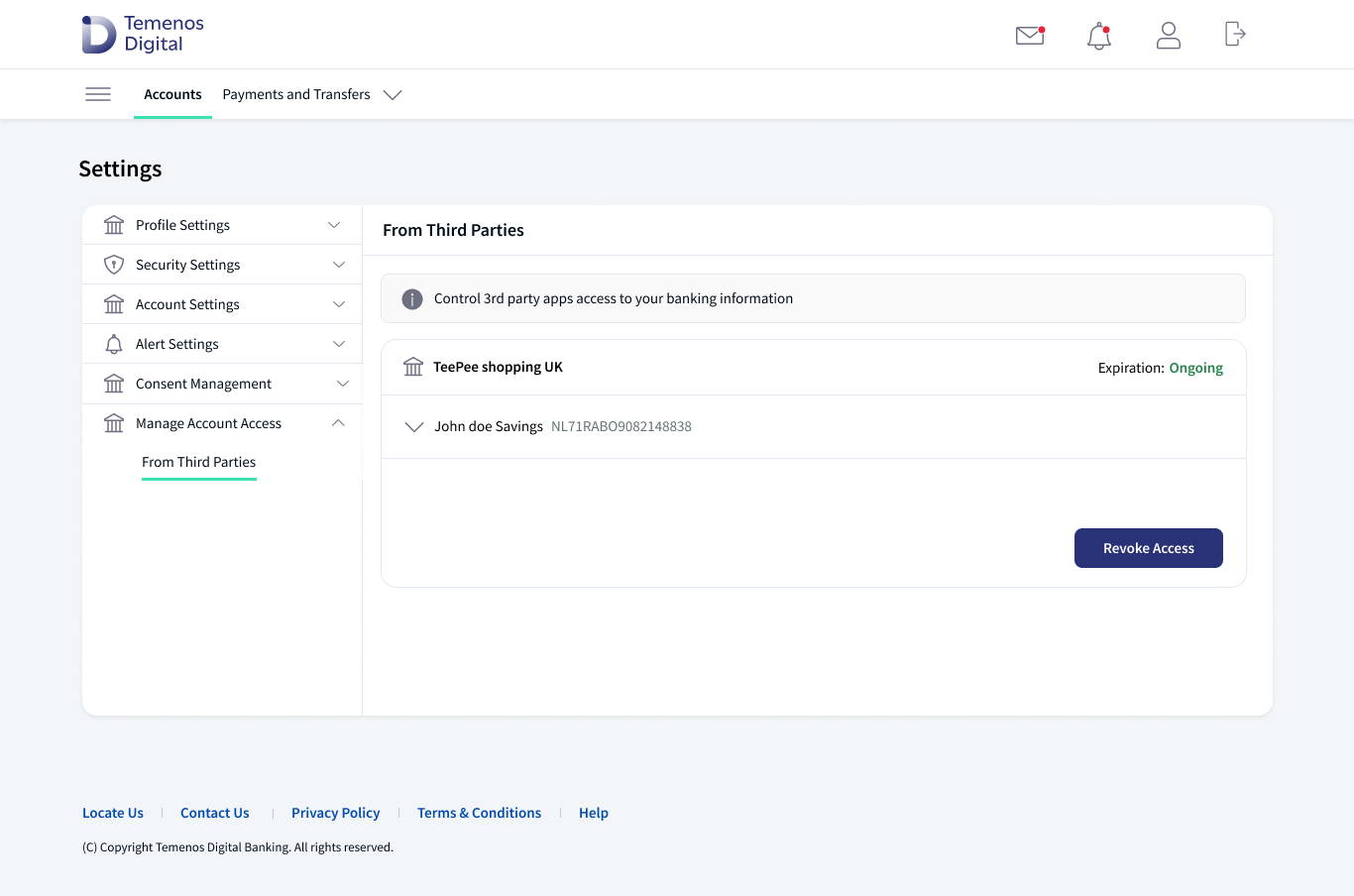 Confirmation of Funds Access